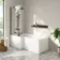 Lucan Easy Clean Matt Black 6mm L Shaped Folding Bath Screen