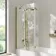 Lucan Easy Clean Brushed Brass 6mm L Shaped Folding Bath Screen