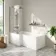 Lucan Easy Clean Brushed Gunmetal 6mm L Shaped Folding Bath Screen