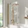 Lucan Easy Clean Brushed Copper 6mm L Shaped Folding Bath Screen