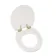 Hudson Traditional Cotton White Wooden Soft Close Seat with Brushed Brass Hinges