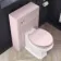 Hudson Traditional Cashmere Pink Wooden Soft Close Seat with Brushed Brass Hinges