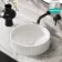 Missouri Matt White Fluted Round Counter Top Stone Basin 380mm