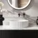 Missouri Matt White Fluted Round Counter Top Stone Basin 380mm