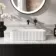 Missouri Matt White Fluted Rectangular Counter Top Stone Basin 450x320mm
