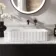 Missouri Matt White Fluted Rectangular Counter Top Stone Basin 500x360mm