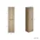 Crete Fluted Apex Oak Wall Hung Tall Cabinet 1400x350mm