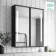 Mia Battery Powered Black Framed Illuminated LED Mirror Cabinet 710x600mm