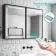 Mia Black Framed Illuminated LED Mirror Cabinet With BLUETOOTH Speaker & USB Port 710x1000mm