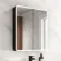 Aurora Matt Black Illuminated LED Mirror Cabinet 700x600mm