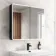 Aurora Matt Black Illuminated LED Mirror Cabinet 700x800mm