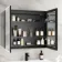 Aurora Matt Black Illuminated LED Mirror Cabinet 700x800mm