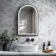 Maya Black Framed Arched Illuminated LED Mirror 750x500mm