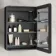 Aurora Matt Black Illuminated LED Mirror Cabinet 600x450mm