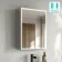 Esme Matt Black Illuminated LED Recessed Mirror Cabinet 600x450mm