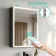 Esme Matt Black Illuminated LED Mirror Cabinet With BLUETOOTH Speaker 700x500mm