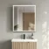 Esme Matt Black Illuminated LED Mirror Cabinet With BLUETOOTH Speaker 700x600mm