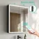 Esme Matt Black Illuminated LED Mirror Cabinet With BLUETOOTH Speaker 700x600mm
