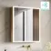 Margot Brushed Brass Illuminated LED Mirror Cabinet With BLUETOOTH Speaker & USB Port 700x600mm
