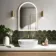 Maya Battery Powered Brushed Brass Arched LED Mirror 750x500mm