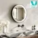 Libby Matt Black Round Illuminated LED Mirror 580mm