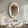 Libby Oval Matt Black Illuminated LED Mirror 800x520mm