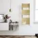 Santorini Electric Brushed Brass Flat Panel Heated Towel Rail 1200x450mm