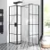 Munich Matt Black Grid 8mm Walk In Shower Enclosure 700mm & 700mm Glass with Pivotal Return Panel