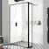 Munich Matt Black Framed 8mm Wet Room Shower Glass 1200mm & 250mm Pivotal Return Panel