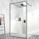 Munich Matt Black Framed 8mm Walk Through Wet Room Shower Glass Panel 1100mm