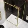 Hamburg Brushed Brass Easy Clean 8mm Sliding Shower Enclosure 1100x800mm - Easy Fix