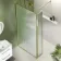 Munich Fluted Effect Brushed Brass 8mm Wet Room Shower Glass 1000mm & 250mm Pivotal Return Panel