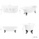 Harrow 1700mm Back To Wall Roll Top Bath - Black Ball Feet