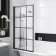 Abingdon 1500 Roll Top Shower Bath - White Claw Feet & 6mm Easy Clean Matt Black Grid Screen