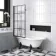 Abingdon 1500 Roll Top Shower Bath - Black Claw Feet & 6mm Easy Clean Matt Black Grid Screen