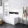 Stafford 1400x700 Round Shower Bath & 6mm Easy Clean Screen with Rail