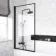 Stafford 1400x700 Round Shower Bath & 6mm Easy Clean Matt Black Framed Bath Screen