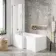 L Shaped 1500 Shower Bath with Front Panel & 4mm Fixed Screen - Left Handed
