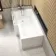 L Shaped 1500 Shower Bath with Front Panel & 6mm Easy Clean Screen with Rail - Left Handed