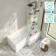 Brixton L Shaped 1500 Shower Bath & 6mm Easy Clean Matt Black Folding Bath Screen - Right Handed