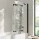 Brixton L Shaped 1500 Shower Bath & 6mm Easy Clean Matt Black Folding Bath Screen - Right Handed