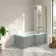 Brixton L Shaped 1500 Shower Bath & 6mm Easy Clean Brushed Brass Folding Bath Screen - Right Handed