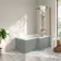 Brixton L Shaped 1500 Shower Bath & 6mm Easy Clean Brushed Copper Folding Bath Screen - Right Handed