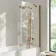 Brixton L Shaped 1500 Shower Bath & 6mm Easy Clean Brushed Copper Folding Bath Screen - Right Handed