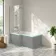 Brixton L Shaped 1600 Shower Bath & 6mm Easy Clean Chrome Folding Bath Screen - Left Handed