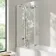 Brixton L Shaped 1600 Shower Bath & 6mm Easy Clean Chrome Folding Bath Screen - Left Handed