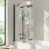 Brixton L Shaped 1600 Shower Bath & 6mm Easy Clean Matt Black Folding Bath Screen - Left Handed