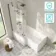 Brixton L Shaped 1600 Shower Bath & 6mm Easy Clean Brushed Gunmetal Folding Bath Screen - Left Handed