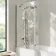 Brixton L Shaped 1600 Shower Bath & 6mm Easy Clean Brushed Gunmetal Folding Bath Screen - Left Handed