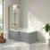Brixton L Shaped 1600 Shower Bath & 6mm Easy Clean Brushed Copper Folding Bath Screen - Left Handed